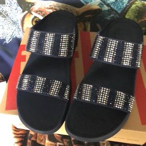 Brand new Blue beaded comfort sandals